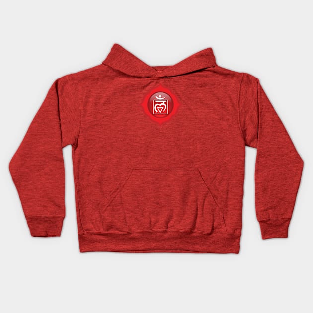 Root Chakra: Muladhara Symbol Kids Hoodie by Serena King